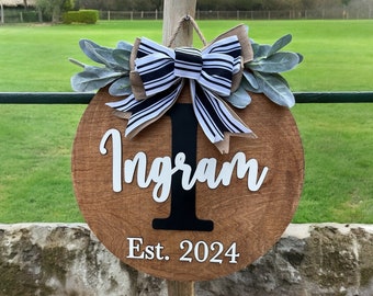Welcome sign|Last name sign|Last name door sign|Last name front door sign|Welcome sign with last name|Family name door sign|Family wood sign