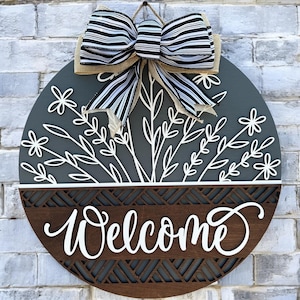 Welcome door hanger|Wild flower front door sign|Wild flower door sign|Wildflower door hanger|Welcome wildflower door hanger|Wedding gift