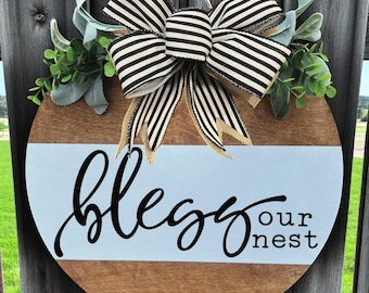 Zegen dit huisbord|Christelijk deurbord|Deurhanger voor christelijk gezin|Christelijke deurhanger|Geloofsdeurhanger|Nieuw huiscadeau|Huiscadeau