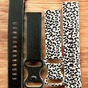 Leopard watch band|Cheetah watch band|41mm band|38mm watch band|Fitbit versa band|Black leopard band|Galaxy watch band|Christmas watch band