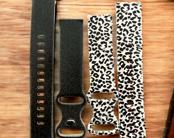 Leopard watch band|Cheetah watch band|41mm band|38mm watch band|Fitbit versa band|Black leopard band|Galaxy watch band|Christmas watch band