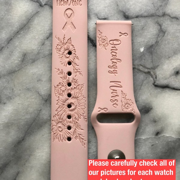 Oncology Nurse watch band | gift for Nurse | Nurse engraved watch band| Hem / ONC silicone watch band 38mm| 40mm | 44mm| 20mm