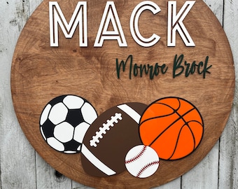 Football nursery decor|Sports nursery decor|Nursery sign for boys|Boys nursery sign|Boys nursery wall hanger|Boys nursery name sign|nursery