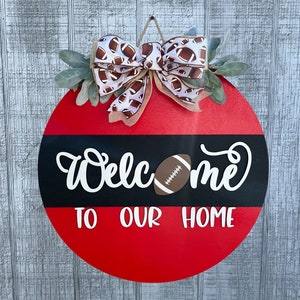 Welcome Football door sign|Football door hanger|Door hanger for football season|Football season door hanger|Fall front door sign|Football