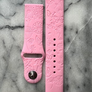 Dandelion watch band|Honey Bee engraved watch band|Garden Gift|silicone watch band|Floral watch band| Butterfly Watch Band|Spring Watch band