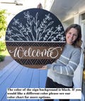 Welcome front door sign|Wild flower front door sign|Wild flower door sign|Wildflower door hanger|Welcome wildflower door hanger|Wedding gift
