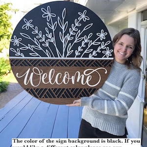 Welcome front door sign|Wild flower front door sign|Wild flower door sign|Wildflower door hanger|Welcome wildflower door hanger|Wedding gift