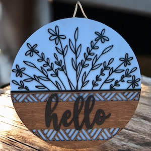 Welcome front door sign|Wild flower front door sign|Wildflower door hanger|Spring door hanger|Floral door hanger|Floral front door sign