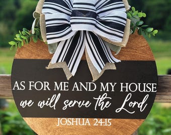 Wat mij en mijn huisbord betreft|Bijbeltekstdeurhanger|Deurhanger voor christelijk gezin|Christelijke deurhanger|Geloofsdeurhanger|Nieuw huiscadeau