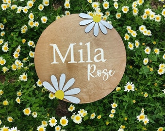 Daisy nursery sign Sign for girls bedroom Wood sign Girls home decor New kids decor Floral sign for girls Kids bedroom sign Sign for kids