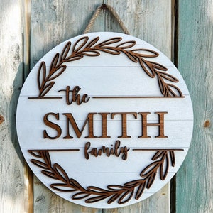 Rustikaler Nachname Türschild, Shiplap Wanddekor, Einweihungsgeschenk, Familien Name Schild, Bauernhaus Stil Zeichen, Geschenk für Sie