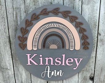 Rainbow nursery sign|Baby girl nursery|Floral nursery|Rose room decor|Floral Nursery sign|Baby Room Decor|Baby Shower Gift|kids room sign|