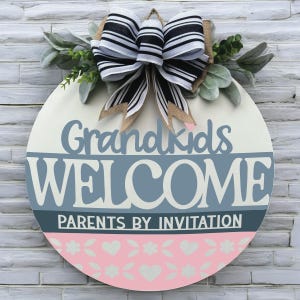 Grandparents door sign|Grand kids welcome sign|Gift for grandparents|Welcome sign for grandparents|Grandparent house welcome sign|Funny sign
