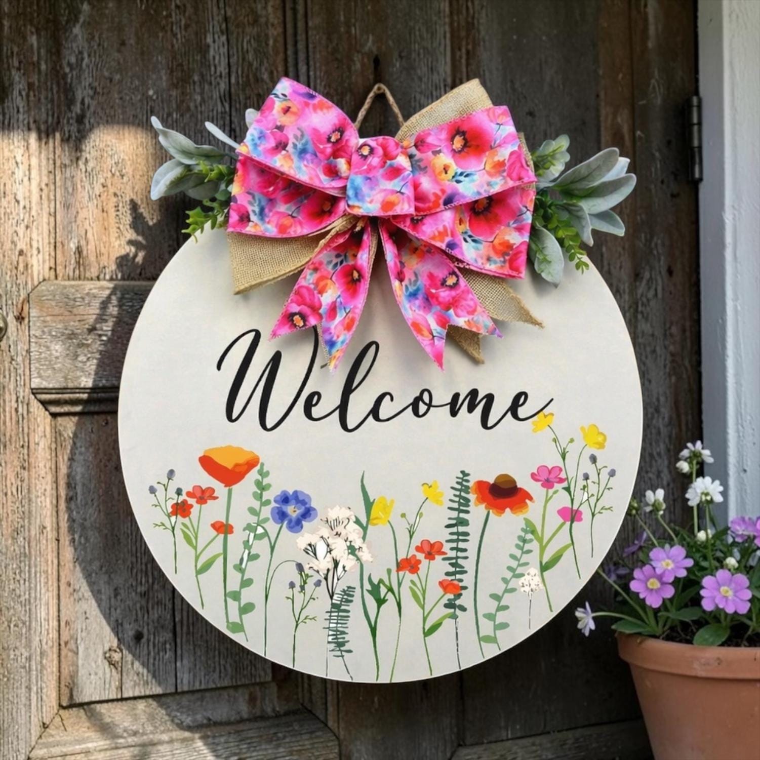 Floral Door Hanger|door Hanger for Spring|welcome Floral Door Hanger ...
