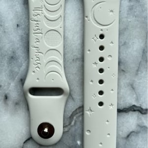 It&#39;s just a phase watch band|moon and stars engraved watch band|Celestial watch band|nurse watch band|silicone watch band| Moon Watch Band