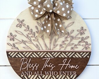 Welcome front door sign|Front door sign|Gift for new homeowners|First time home buyer gift|Housewarming gift|Sign for new home|Blessed sign