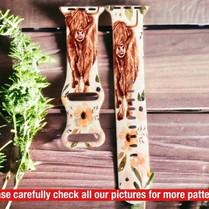 Highland Cow watch band|38/40mm Highland cow watch band|45mm highland cow watch band|gift for highlander cow lover|versa cow watch band|41mm