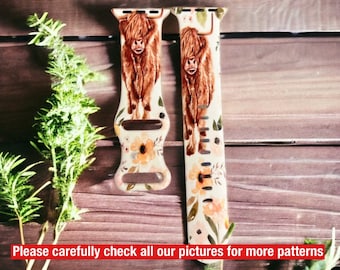 Cow watch band|Highland cow watch band|New watch band|Western watch band|Leopard watch band|Galaxy watch band|highland cow versa watch band
