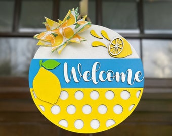 Summer front door sign|Lemon door decor|summer door wreath|Summer wreath|summer wood door hanger|Lemon door hanger|summer sign for door