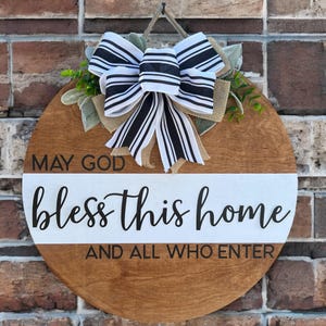 Bless this home sign|Christian door sign|Door hanger for christian family|Christian door hanger|Faith door hanger|New house gift|House gift