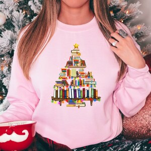 Christmas Book Tree Shirt, Christmas Gift,Book Lovers Christmas Gift,Bookworm Christmas Shirt,Gift For Teachers,School Christmas,Xmas