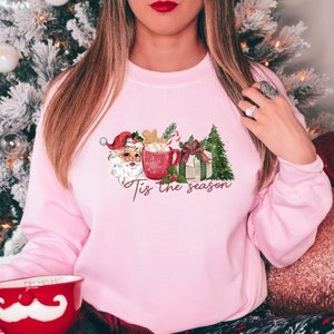 Tis The Season Sweatshirt, Christmas Tis The Season Sweatshirt, Merry Christmas Sweatshirt, Santa Sweatshirt, Cute Christmas Sweater, Santa