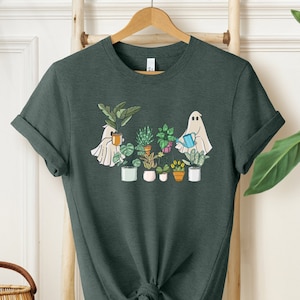 Ghost Plant Shirt, Halloween Plant Lady Shirt, Ghost Shirt, Plant Shirt, Plant Lover Gift, Gardener Shirt, Botanical Shirt, Cute Ghost Shirt
