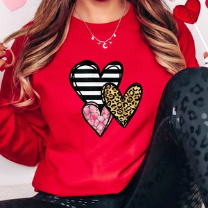 Valentine&#39;s Day Sweatshirt, Heart Sweatshirt, Cute Gifts for Valentine, Gifts For Her, Valentine&#39;s Day Gifts, Gifts For Her, Heart Shirt