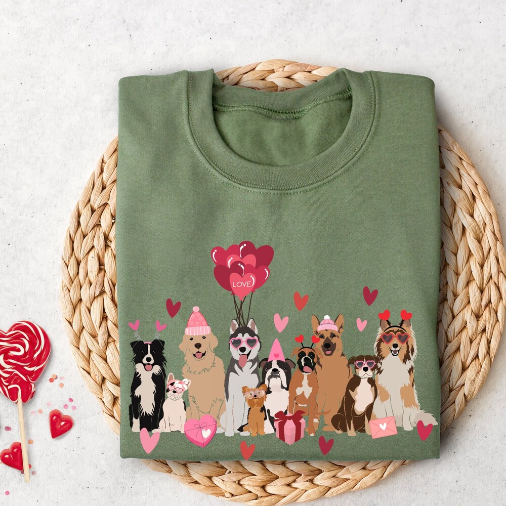Valentine'S Day Dogs Sweatshirt, Dog Shirt, Gifts For Valentine,Gifts For Her, Valentine'S Day Gifts, Dog Lover Gift, My Dog Is My Valentine Onlytee