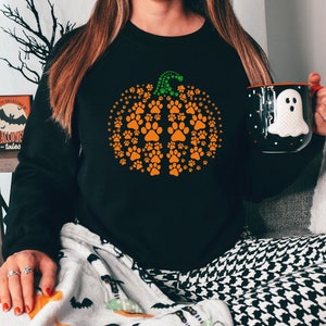 Paw Pumpkin Sweatshirt, Fall Sweater, Happy Fall Yall Sweater, Paw Print Shirt, Pumpkin Dog Sweater, Halloween Shirt, Fall Vibes Sweater