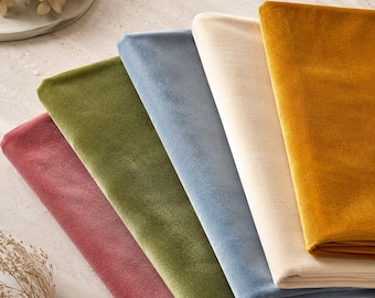 Velvet Fabric By The Yard, Multicolor Velvet Upholstery Fabric, 60 Color Choices, Custom Size Velvet Fabric