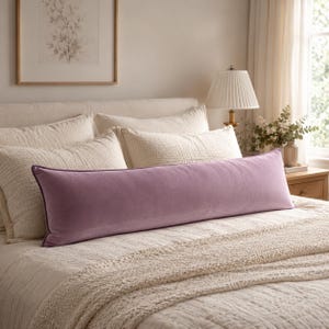 Velvet Body Pillow Cover with Piping, 60 Color Options, Custom Lumbar Pillow Case, with Colorful Piping, Custom Size Body Pillow