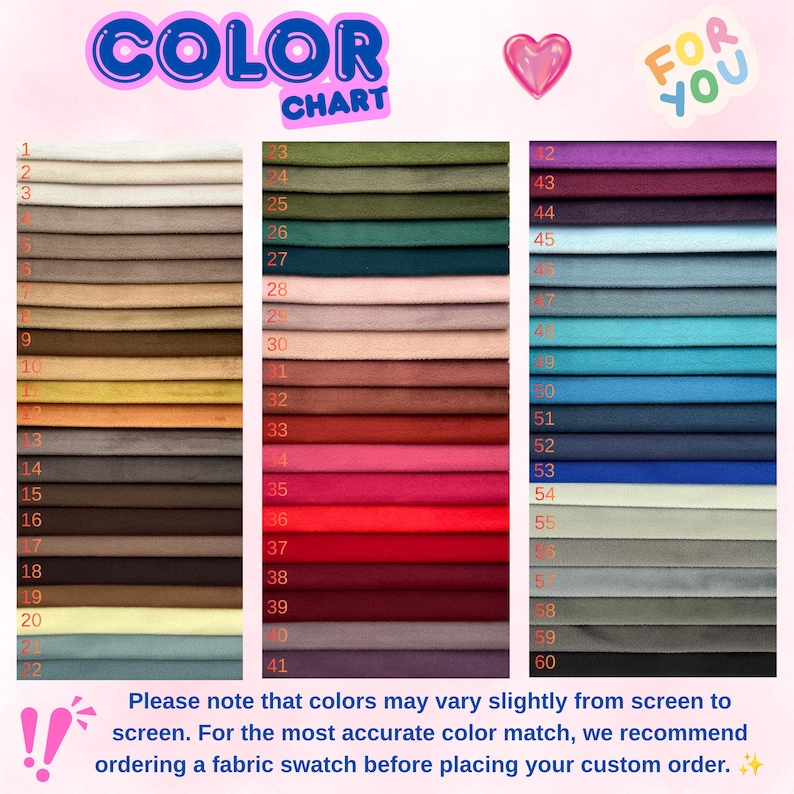 Velvet Fabric By The Yard, Multicolor Velvet Upholstery Fabric, 60 Color Choices, Custom Size Velvet Fabric image 2