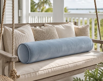 Velvet Bolster Pillow Cover, Custom Size Lumber, Yoga Pillowcase, 60 Color Options