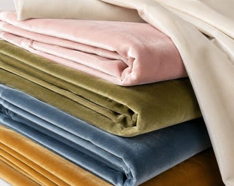Velvet Fabric By The Yard, Multicolor Velvet Upholstery Fabric, 60 Color Choices, Custom Size Velvet Fabric