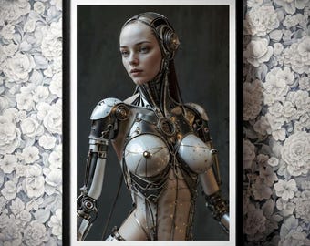 Cybernetic Woman | Android Female | Portrait of a Lady | Futuristic Art | Modern Future | Science Fiction | Instant Download