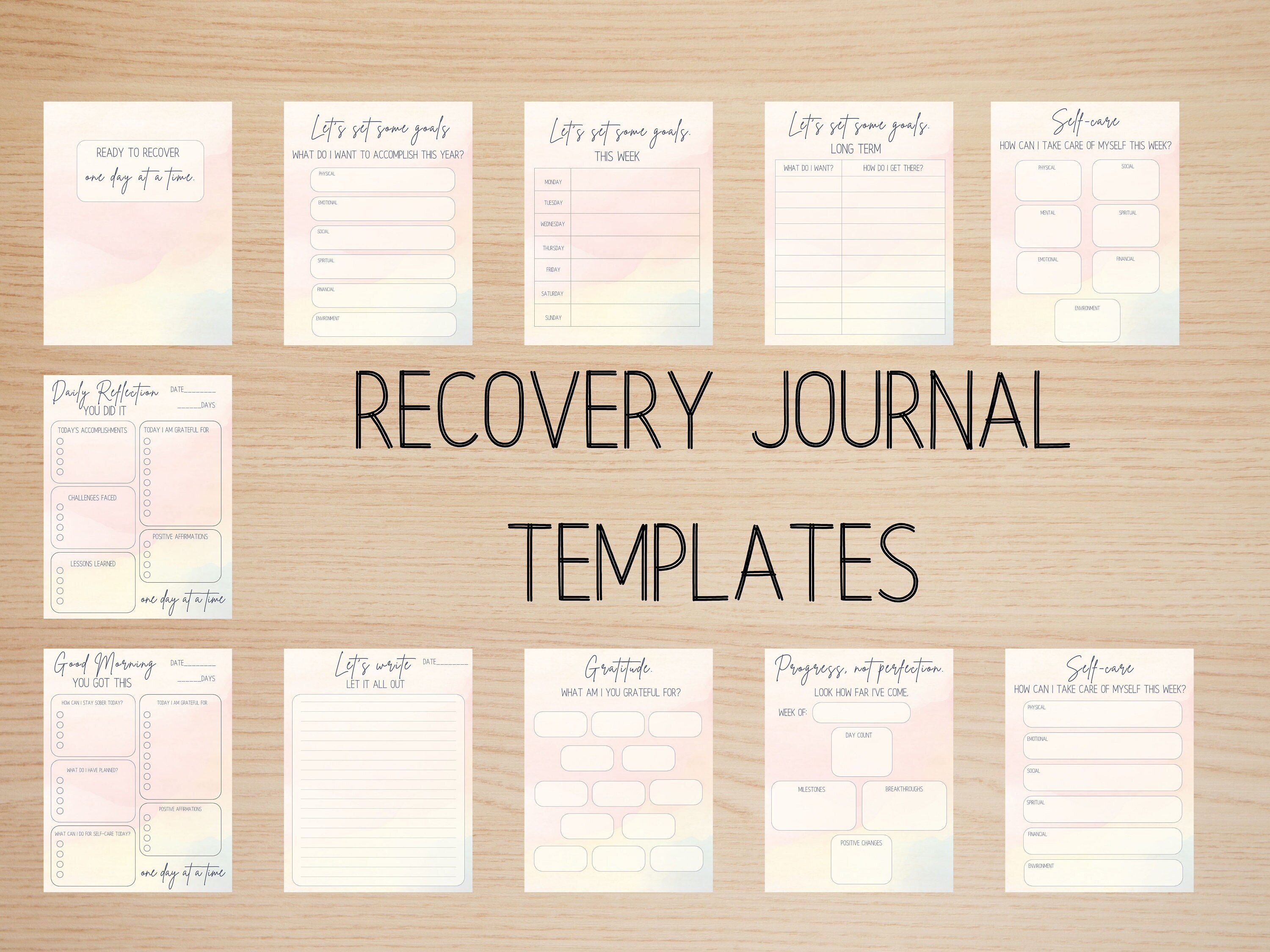 Recovery Journaling Ready to Recover: Addiction Recovery Journal (10 Templates) | Digital ...