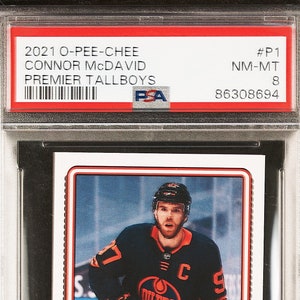 Connor McDavid Collectible Card Graded PSA 8, Upper Deck Official, Guaranteed Authentic