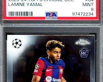 Lamine Yamal Rookie Soccer Card - Graded MINT PSA 9 - FC Barcelona - Guaranteed Authentic