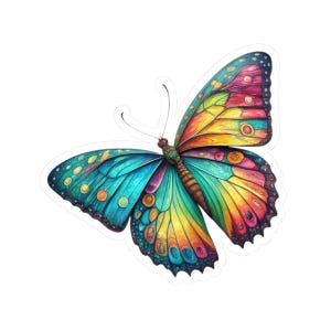 Adesivi colorati a forma di farfalla con taglio a bacio - Perfetti per diari, computer portatili, decorazioni, regali per amanti della natura, appassionati d'arte