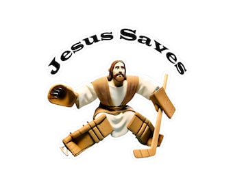 Vinylsticker Jesus Saves Hockeykeeper - auto's, laptops