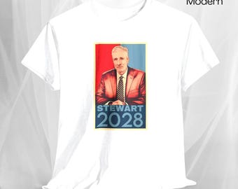 Jon Stewart for President 2028 Tee, Daily Show Fans, Democrats Unisex Cotton Tee
