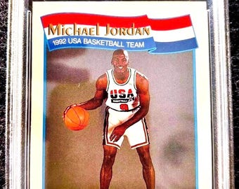 Michael Jordan NBA Hoops 1990 Basketball Card No. 65 Graded 5/10