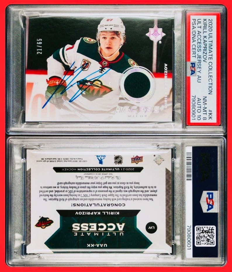 Kirill Kaprizov Rookie Autograph PSA Graded Minnesota Wild NHL Licensed