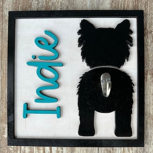Personalized 3D Dog Butt Leash Holder - leash hook-custom dog leash hook-dog leash hook with name-wooden dog leash holder-custom dog gift