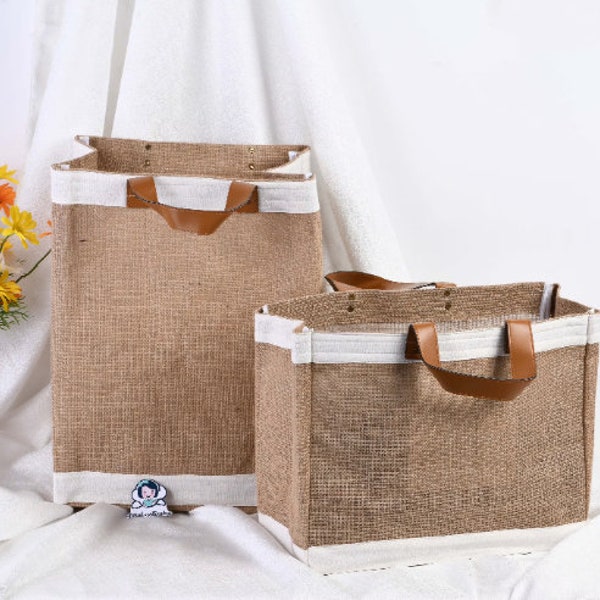 Jute Burlap Bags, Beach Bag Bulk, Market Tote Bag, Reusable Grocery Shopping Bag, Burlap Bag, Farmhouse Bag, Wedding Party Tote Gift