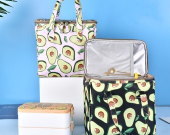 CLEARANCE Avocado Bag for Women/Kids, Insulated Lunch Bag Keep Warm/Cold, Reusable Cooler Bag, Waterproof Tote, Valentine's Day Gift