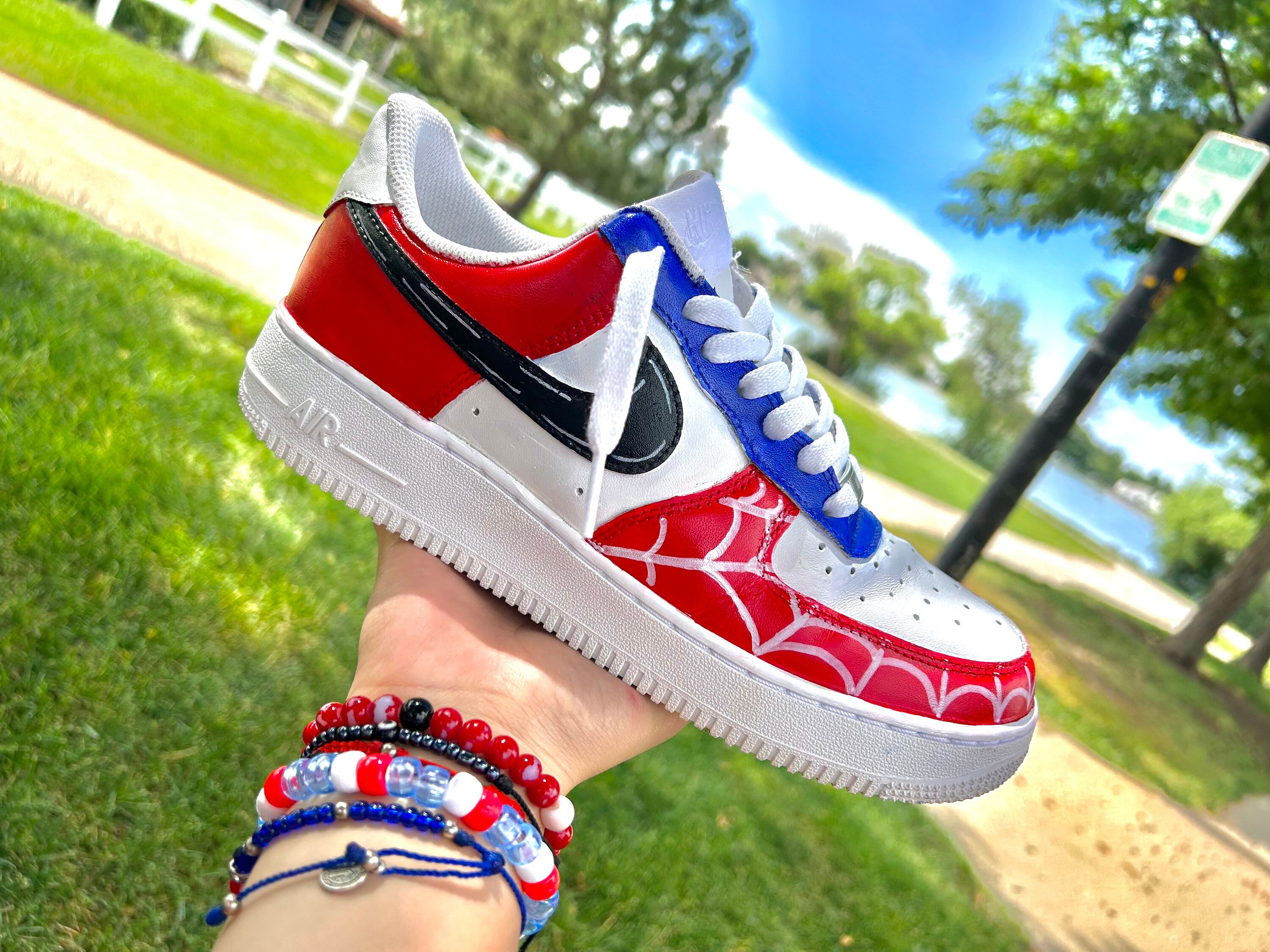 Buy Wholesale China Women's Air Force 1 Spider-man Spider Print Custom Shoes  & Sneakers For Women at USD 25