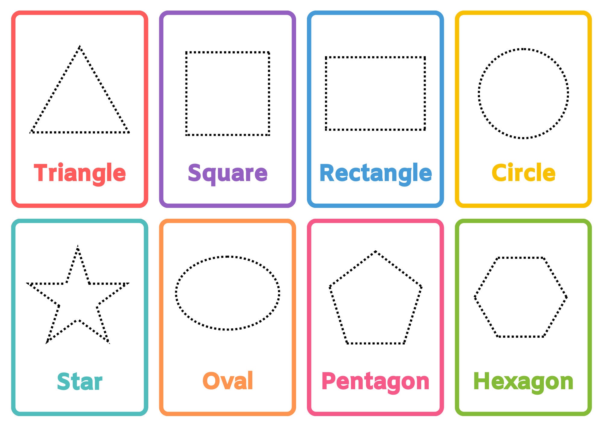 Learn Shapes and Colors Flash Cards PDF Printable Cards Etsy