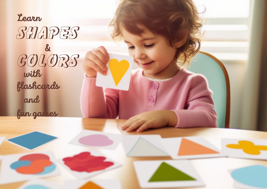 Learn Shapes and Colors Flash Cards PDF Printable Cards Etsy